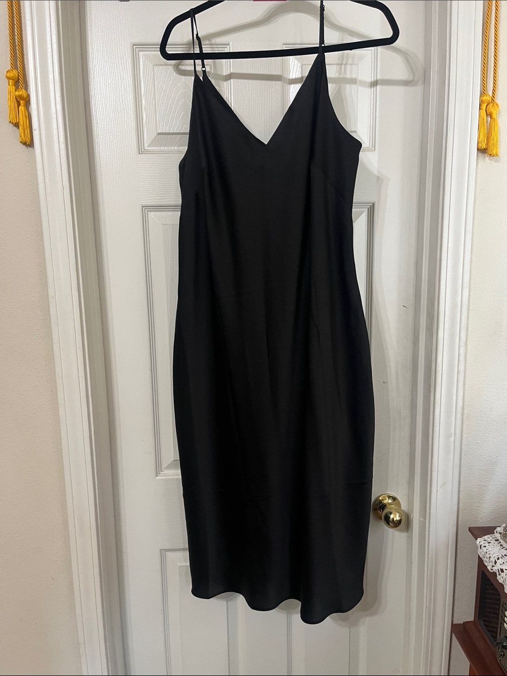 Express Black V-Neck Slip Midi Dress